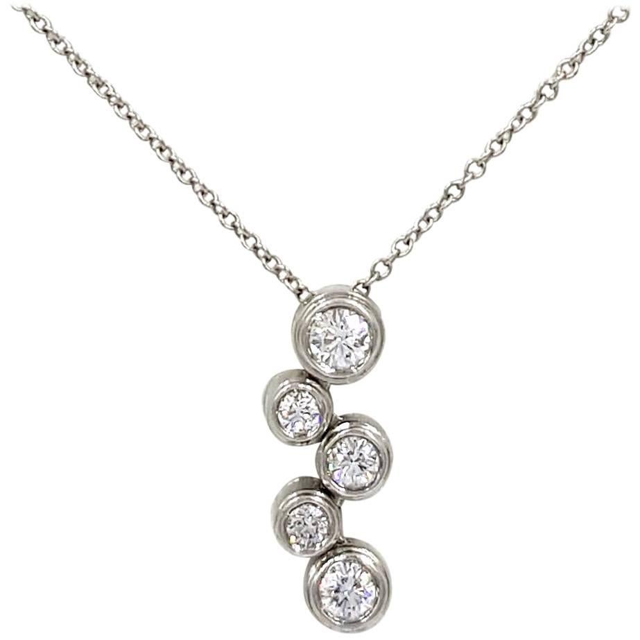 Tiffany & Co. Bubbles Collection Diamond & Platinum Pendant & Necklace For Sale