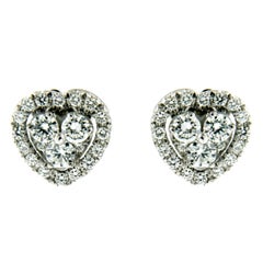 Diamond Gold Heart Earrings