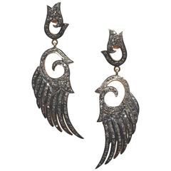 Pave` Set Diamond Dangle Earrings 10