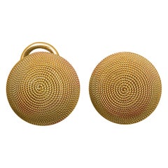 Pair of 18 Carat Domed Earrings