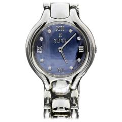 Used Ebel Lady's Stainless Steel Diamond Dial Beluga Mini Blue Quartz Wristwatch