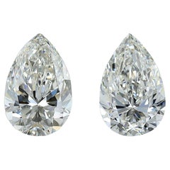 2 pcs Natural Diamonds -1.54 ct - Pear - H -VVS1, IF (flawless)- IGI Certificate
