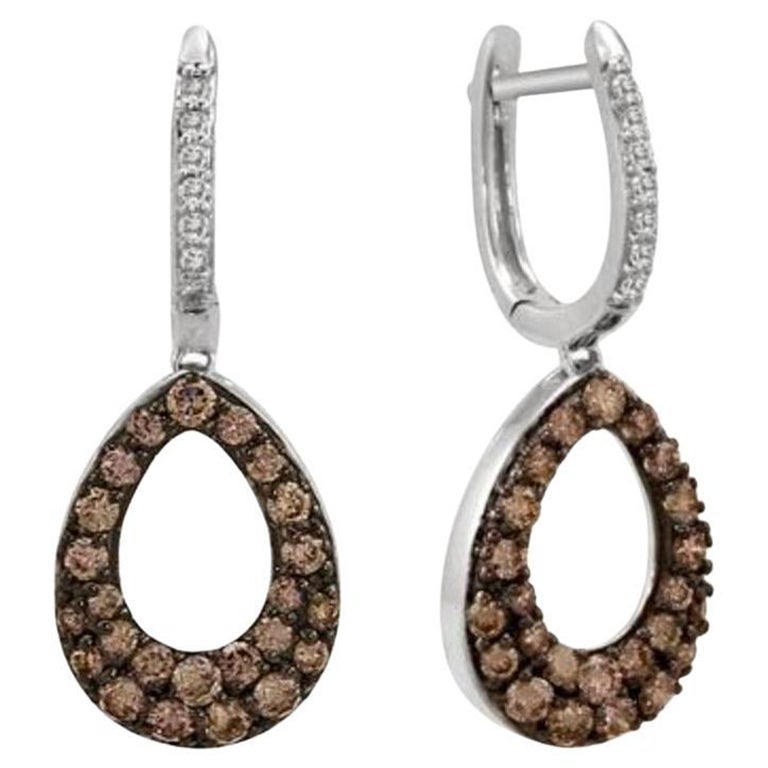 Große Sale-Ohrringe mit schokoladenbraunen Diamanten