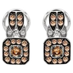 Große Sale-Ohrringe mit schokoladenbraunen Diamanten