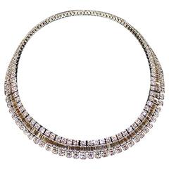 Mellerio dits Meller Paris Mid-20th Century Diamond Platinum Necklace and Tiara 1