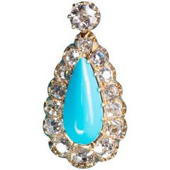 Diamond and Blue Paste Pendant