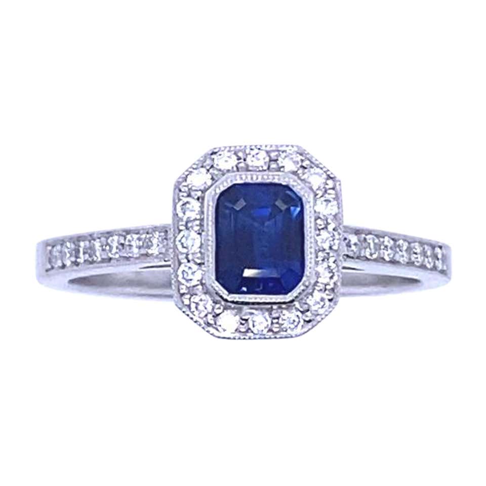 Tiffany and Co. Sapphire and Diamond Cluster Engagement Ring, Circa ...