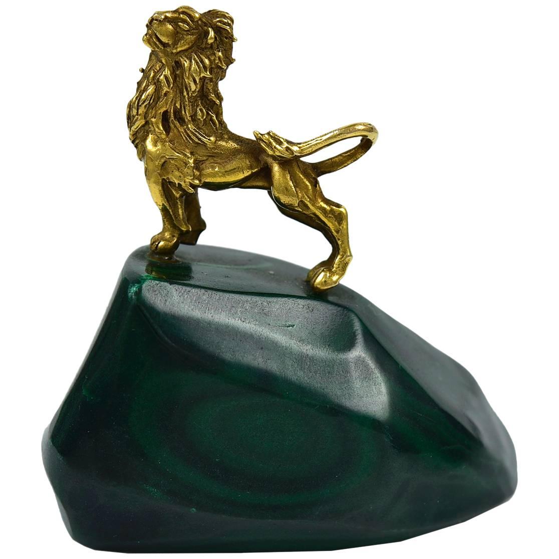 Proud Gold Lion on Malachite Mountain