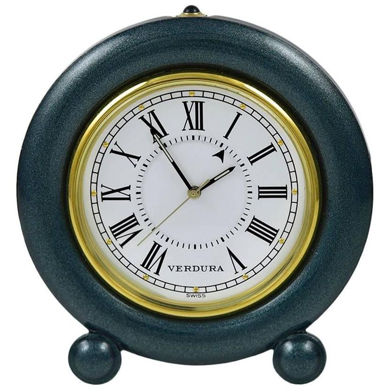 Verdura Miniature Enamel and Brass Clock at 1stDibs verdura clocks