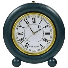 Vintage Verdura Miniature Enamel and Brass Clock