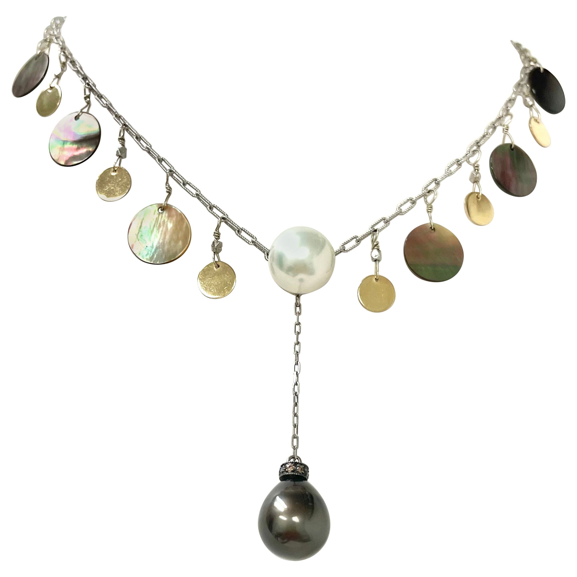 South Sea Pearl with Tahitian and Mother of Pearl Necklace
