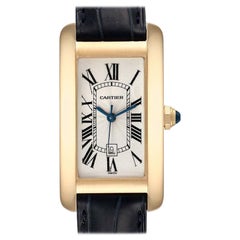 Cartier Tank Americaine Midsize Yellow Gold Automatic Mens Watch W2603556