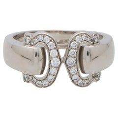 Vintage Cartier 'C de Cartier' Diamond Ring Set in 18k White Gold