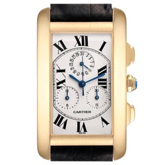 Cartier Tank Americaine Chronograph Yellow Gold Mens Watch W2601156