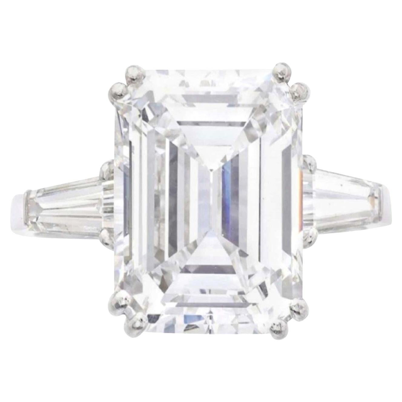 Bague avec diamant taille émeraude certifié GIA de 2,20 carats D VVS1 de pureté