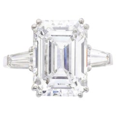 Antique GIA Certified 2.20 Carat D VVS1 Clarity Emerald Cut Diamond Ring