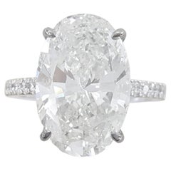 GIA Certified 7 Carat Oval Diamond Ring Pave Ring