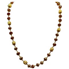 Mughal Magnificent Traditional  Natural Ruby  Bead 22 Kt Y Gold Vintage Necklace