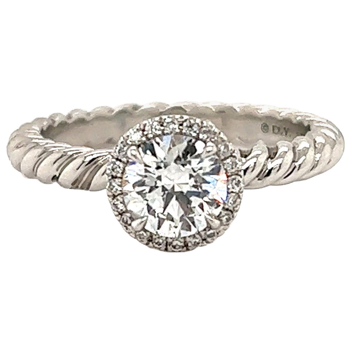 David Yurman Capri Petite Diamond Platinum Engagement Ring