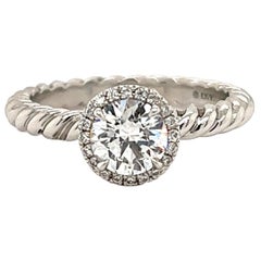 Used David Yurman Capri Petite Diamond Platinum Engagement Ring