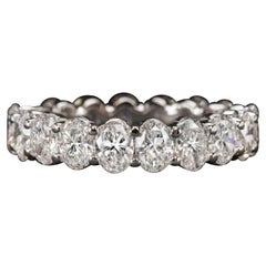 6.52 Carat Oval Diamond Eternity Band Ring For Sale at 1stDibs