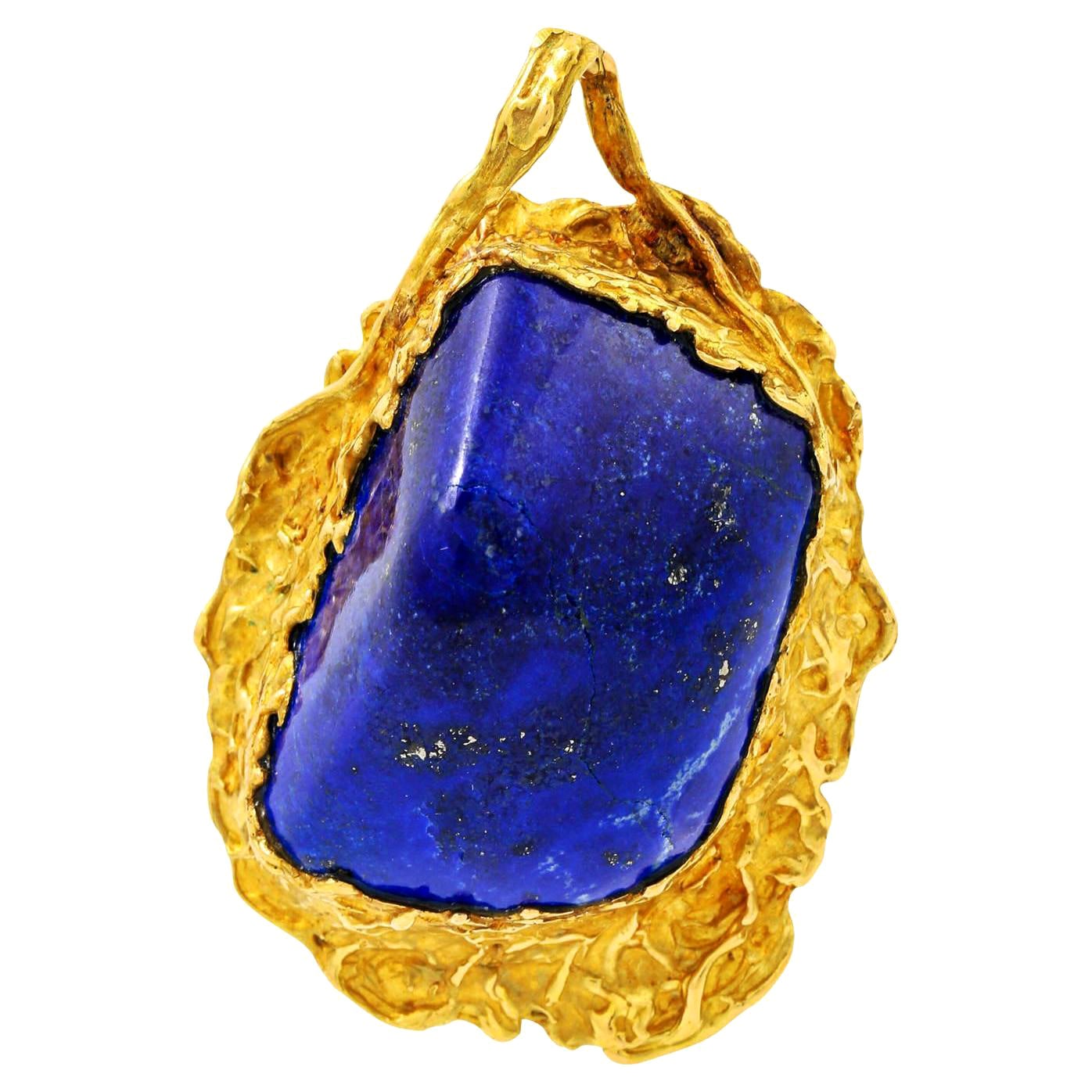 Pendant with Large Lapis Lazuli For Sale
