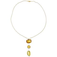 H.Stern Sunrise Citrine Sapphire Diamond Gold Pendant Necklace