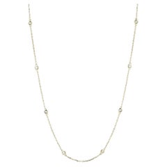 18 Inch 14k Yellow Gold 0.50 Carat Diamond by the Yard Round-Cut Bezel Necklace