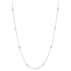 14k Yellow Gold 1.5 Carat Diamond by the Yard Round-Cut Bezel Necklace