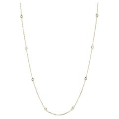 14k Yellow Gold 1.5 Carat Diamond by the Yard Round-Cut Bezel Necklace