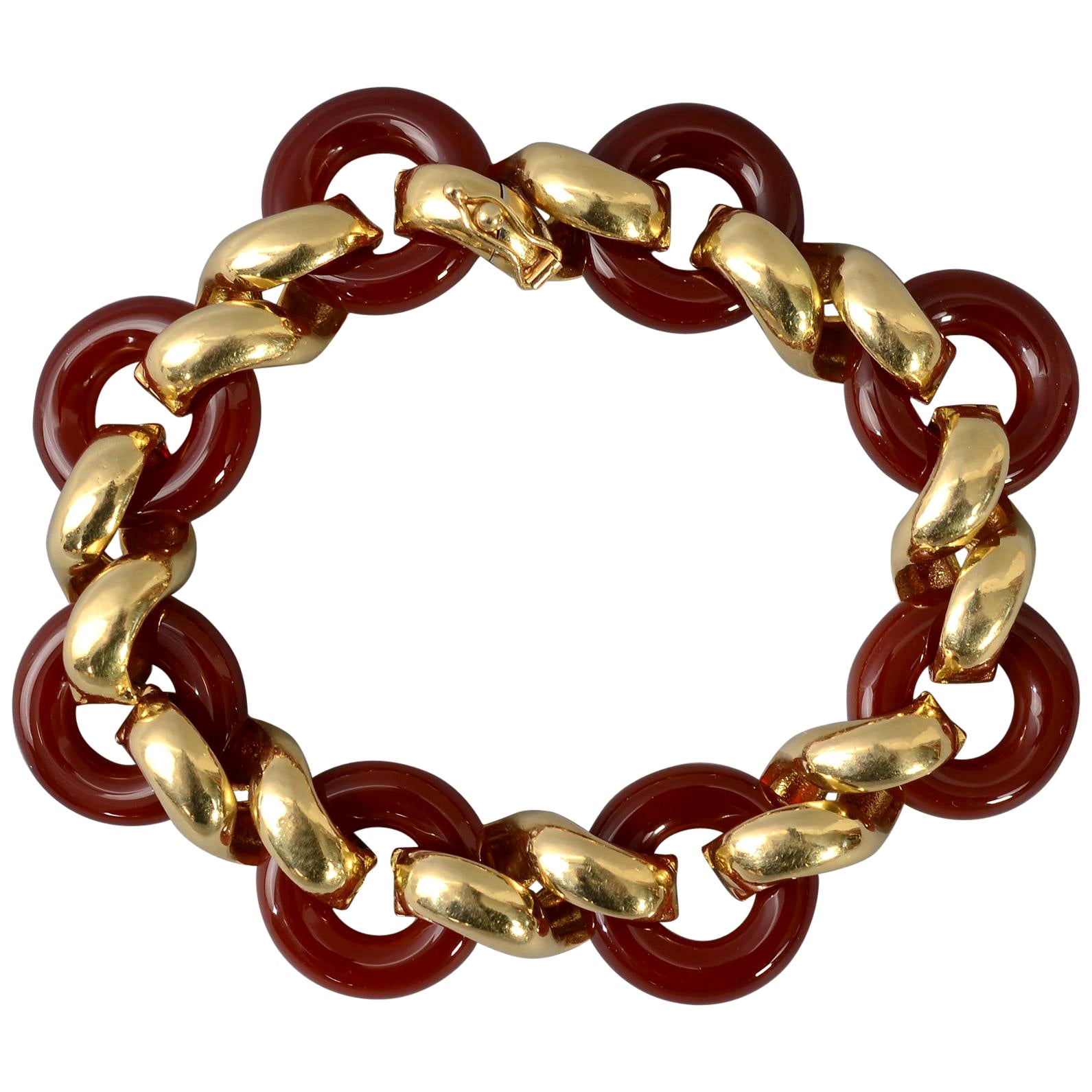 Van Cleef & Arpels Carnelian Gold Bracelet