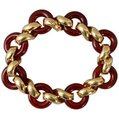 Used Van Cleef & Arpels Carnelian Gold Bracelet