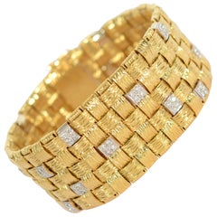 Day/ Night Gold and Diamond Woven Bracelet Black, Starr and Frost