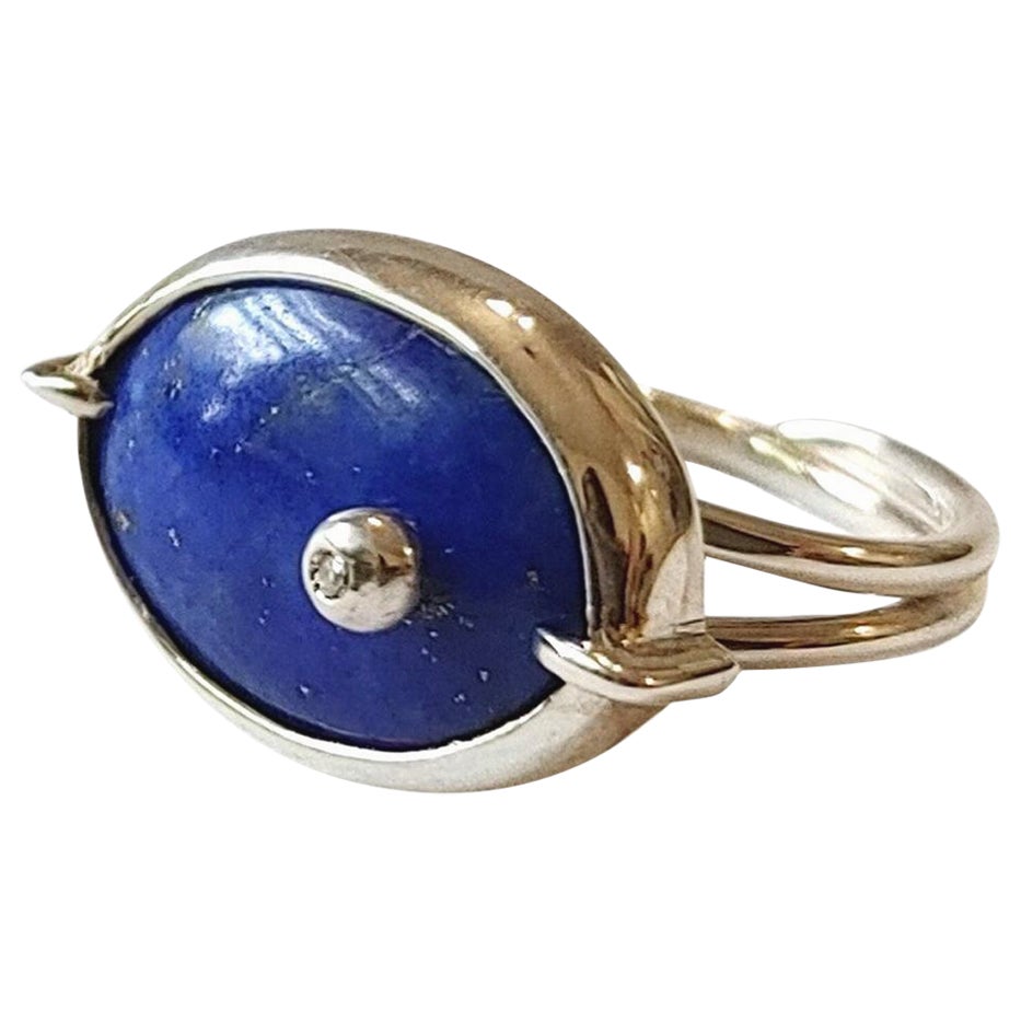 Bague ovale en lapis-lazuli