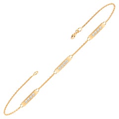 Bracelet minimaliste à plusieurs barrettes en or 18K avec diamants 0,17 Ct 