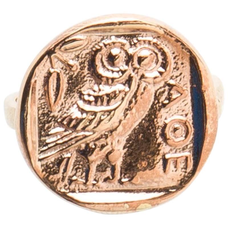 11 Karat Owl of Athena Wisdom Ring