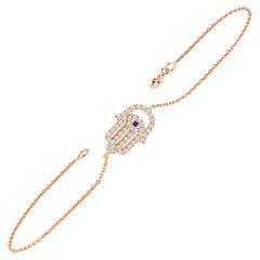14K Gold Diamond Hamsa Hand Bracelet Hand of fatima diamond bracelet