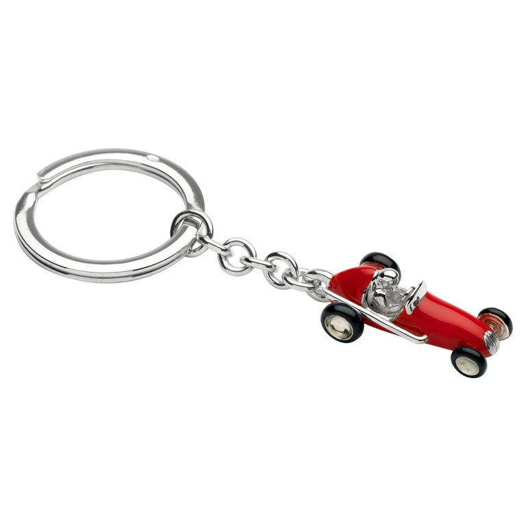 Deakin and Francis Sterling Silver Red Racing Car Keyring For Sale at ...