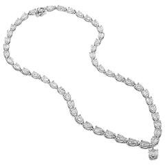 23.52 Carat Pear Shaped Diamonds and 1.03 Carat Diamond Platinum Drop Necklace