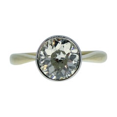 1.31 Carat Old European Cut Diamond Ring in 1930's Style