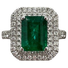 2.55 Carat Emerald & Diamond White Gold Ring