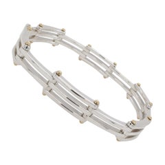Retro Tiffany & Co. Sterling Silver 18K Yellow Gold Gate Link Men's Bracelet 8