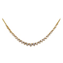 Mini Riveria Necklace Tennis Necklace w 31 Diamonds 2.1 Carats 14K Yellow Gold