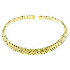 Tiffany & Co. Vannerie Mesh Yellow Gold Necklace Choker