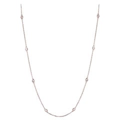 14k Rose Gold 1.5 Carat Diamond by the Yard Round-Cut Bezel Necklace