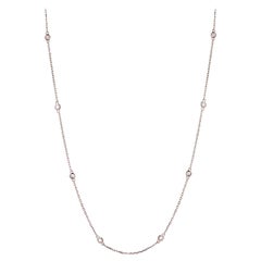 14k Rose Gold 1.5 Carat Diamond by the Yard Round-Cut Bezel Necklace