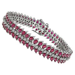 Vintage 14.00ct Ruby 1.40ct Diamond Bracelet