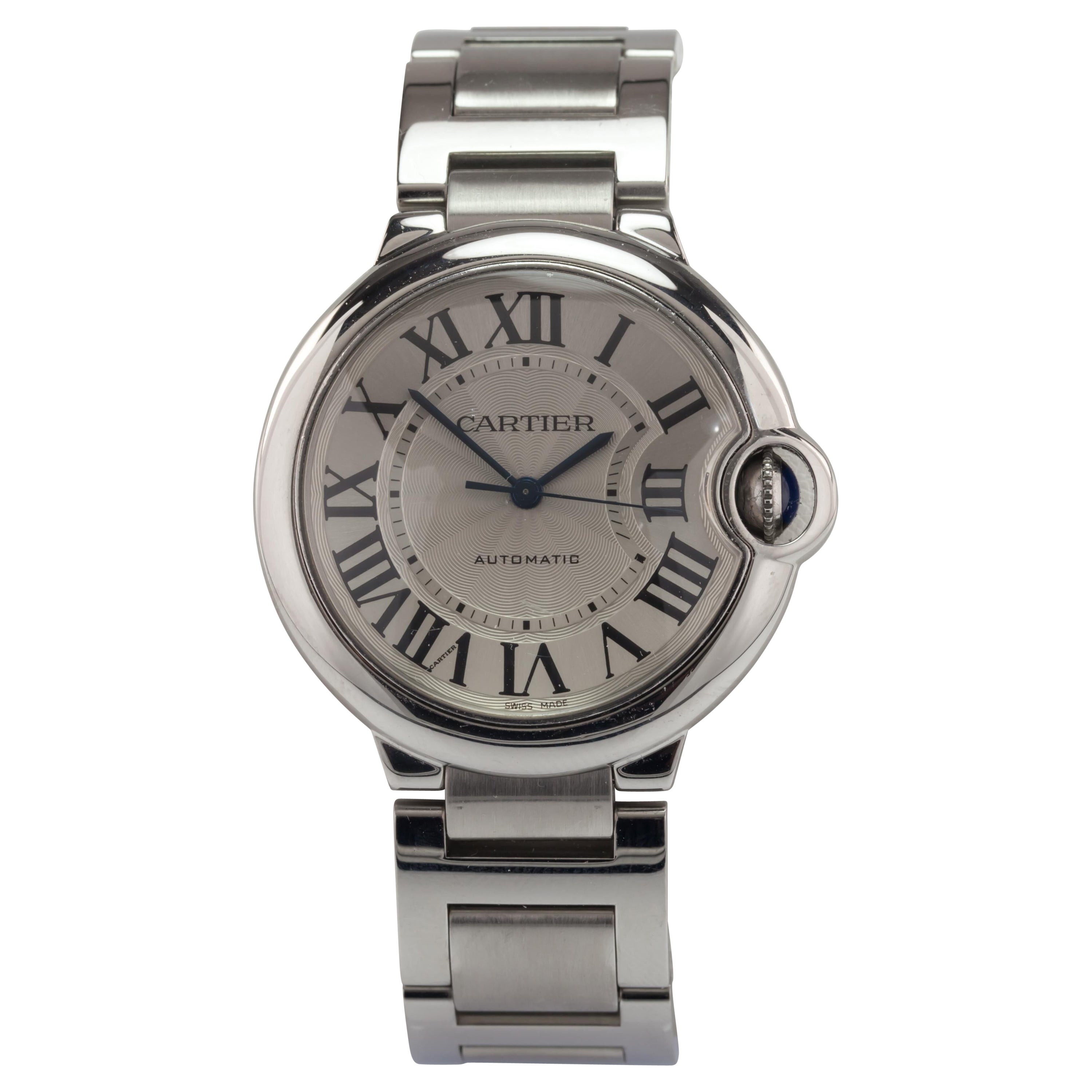 Cartier Ballon Bleu Women's Automatic Watch Stainless Steel 3284 For Sale