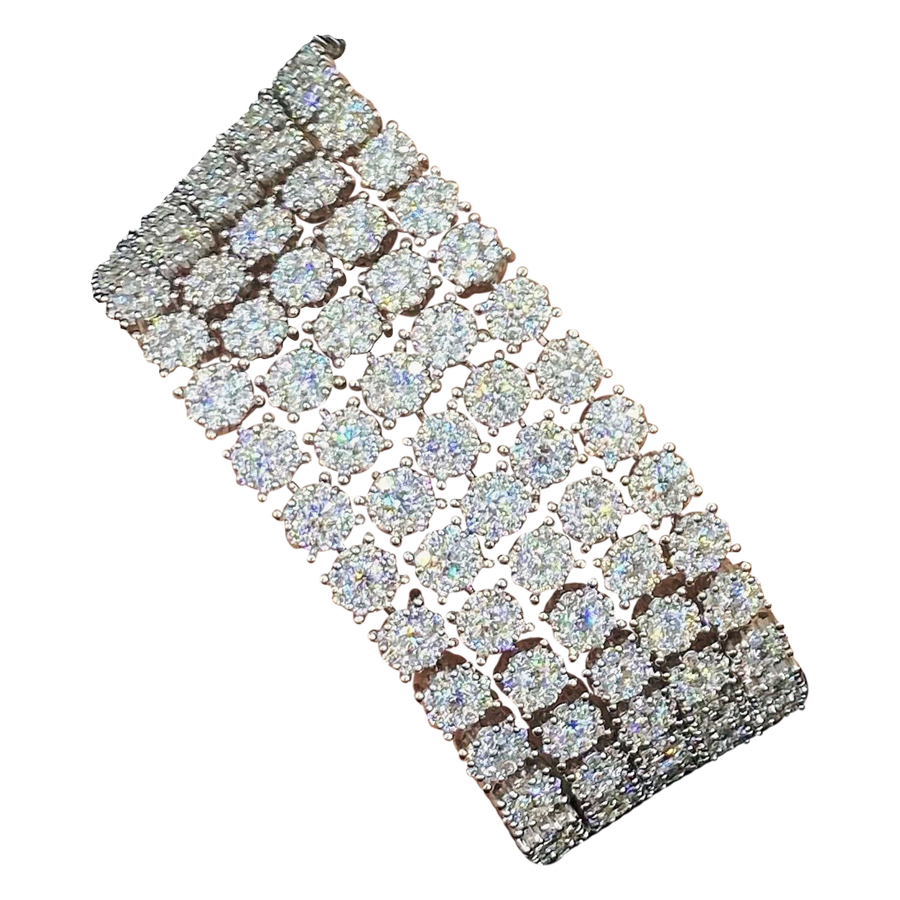 Diamond and Ruby 18k White Gold Bracelet For Sale at 1stDibs