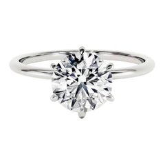 Beauvince GIA 2.00 Carat Round H Internally Flawless Engagement Ring
